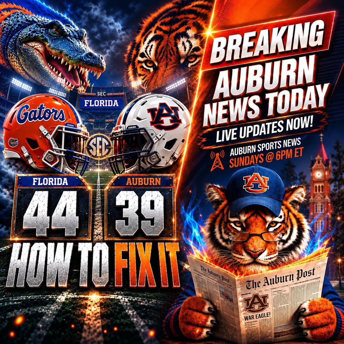 AuburnAddictsTV's tweet photo. Somebody Tell Me How to fix Auburn Football! I’ll Be On YouTube At Six.
Hit The Link Below And Let Me Know.
👇👇👇👇
https://t.co/yfnp5iz1nw https://t.co/tkR15BDZu1