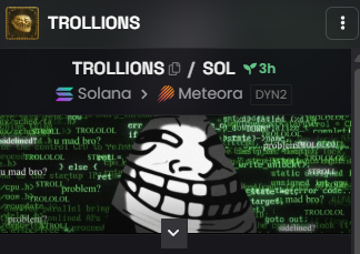 TrollionsTroll's tweet photo. We graduated earlier today, so I could pay and update DEXScreener already.

We are live bros. Fantastic first day. Let's fucking roll!

Getting X account verification next.

$TROLLIONS will $TROLL https://t.co/TveXiybLO8