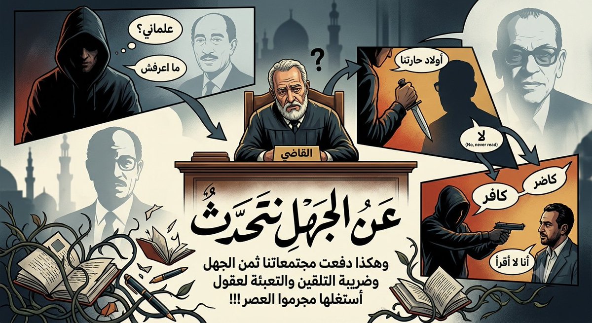 AbdullahAl2465's tweet photo. القاتل: أنا لم أقرأ كتبـه!
القاضي: كيف؟
القاتل: أنا لا أقرأ ولا أكتب!
عـن الجهـل نتحـــدّث وهكذا دفعت مجتمعاتنا ثمن الجهل وضريبة التلقين والتعبئة لعقول أستغلها مجرموا العصر !!! https://t.co/VuZ9stFfEQ