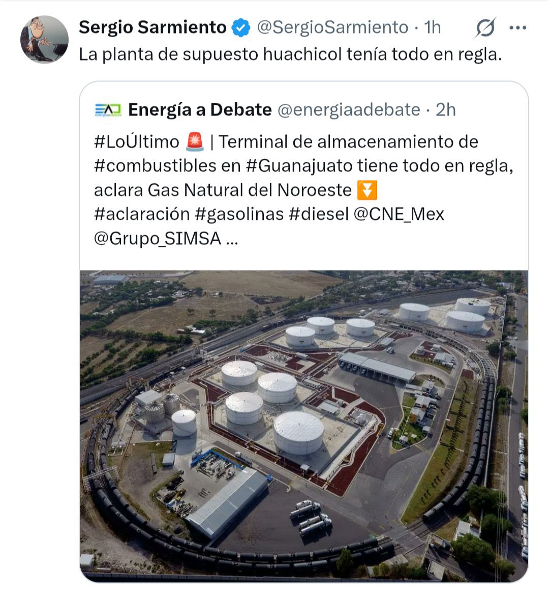 ElFranky_'s tweet photo. Tenía todo en regla para almacenar gas natural no gasolina y diésel pedazo de pndejo @SergioSarmiento https://t.co/odWiCBE89X