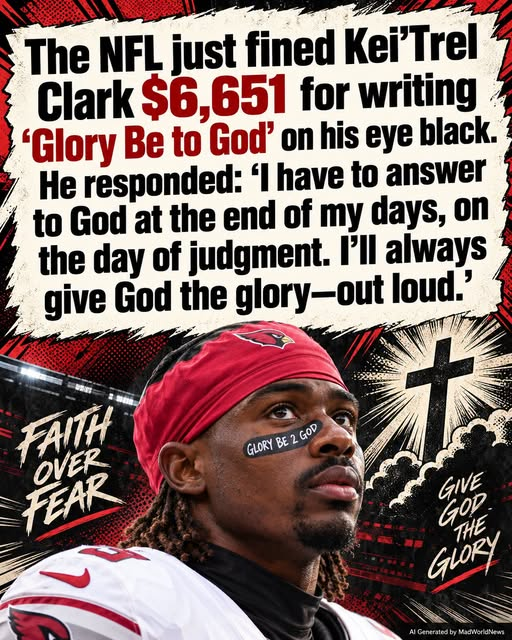 RYboating's tweet photo. Colin Kaepernick wore socks that depicted cops as pigs, but this man showing his faith in God is a problem? 

Really, NFL? 🤔 https://t.co/vdtbCzoacO