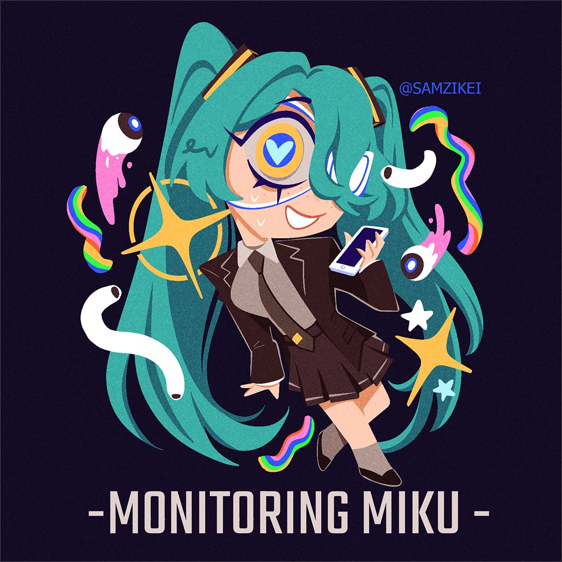 samzikei's tweet photo. Monitoring Miku! 👁️
Will be a keychain in the future~ #miku #monitoringmiku #vocaloid https://t.co/VfCJsCO7dU