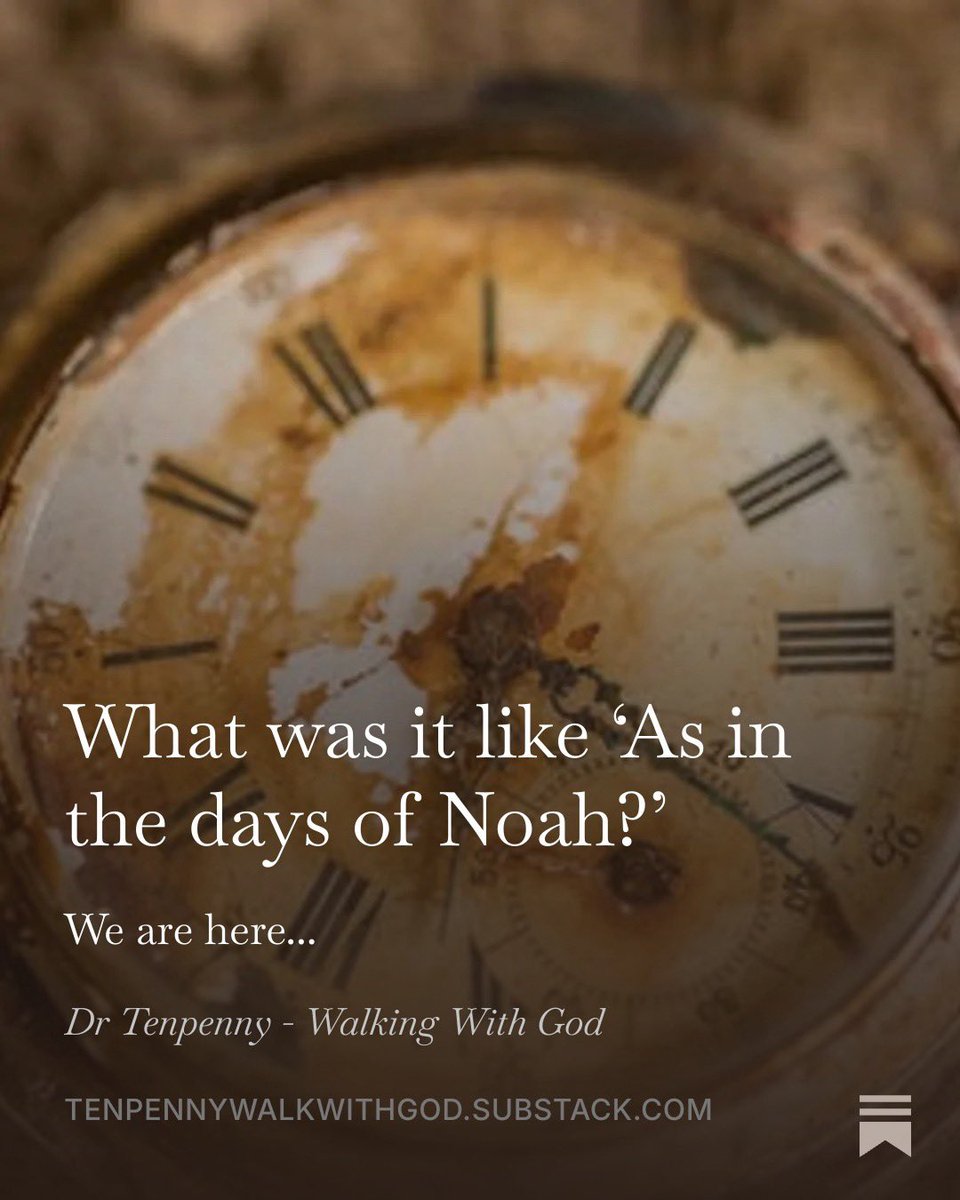 BusyDrT's tweet photo. What if “as in the days of Noah” isn’t about the future? What if we’re already there?

Jesus warned of a time when people would carry on as usual, unaware of what was coming. Genesis describes those days as filled with corruption, violence, and a rejection of God’s ways.

Look around. The moral compass hasn’t simply shifted. It’s disappearing.

I first wrote this in 2022. Four years later, it feels even more relevant.

Are we paying attention?

Read more here: https://t.co/1xqIi5Zlj5