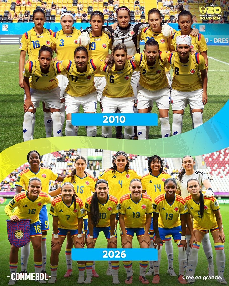 _superpoderosas's tweet photo. 🔝 ¡IGUALANDO MARCAS! 🔥

Tras 16 años, la Selección Colombia 🇨🇴 regresa a las semifinales del Mundial Femenino Sub-20 ⚽️🏆🌎.

🔙 En 2010, la tricolor obtuvo el cuarto lugar del certamen disputado en Alemania 🇩🇪.

📸 @CONMEBOL https://t.co/5I26pga159
