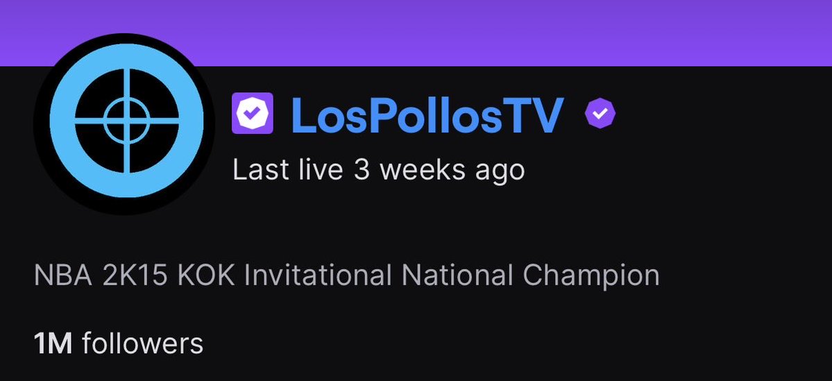 LosPollosTV's tweet photo. Just hit 1,000,000 followers on Twitch

This shit means something to me 💜 https://t.co/LLTrDm0Xcl