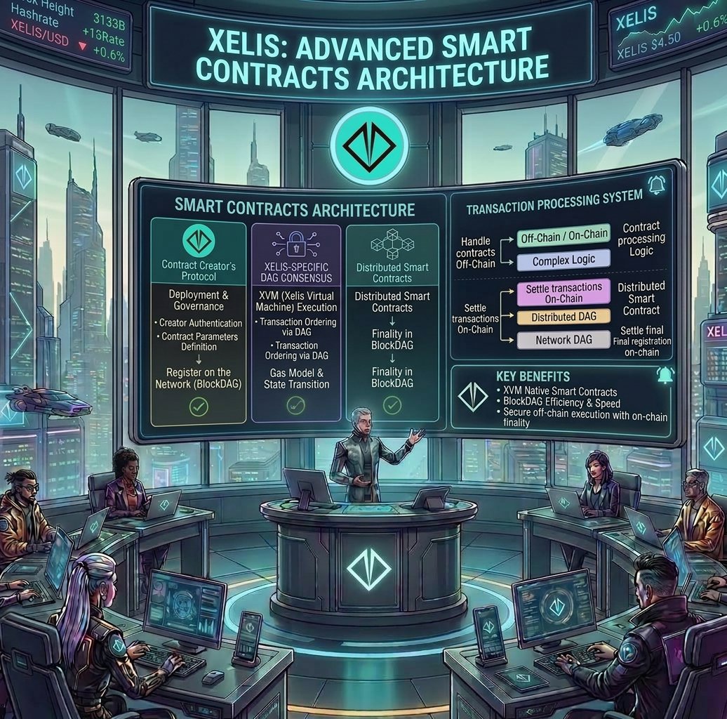 Joker55677's tweet photo. Smart Contracts on the #XELIS network: Self-executing, absolute transparency, and trust built on a solid #BlockDAG architecture. From 'Execution Conditions' to 'Final Registration', every step is precisely designed to ensure the security of your transactions. 🔐🔄 #Web3 #XEL #TechArchitecture"👇
@xelis_project 👈