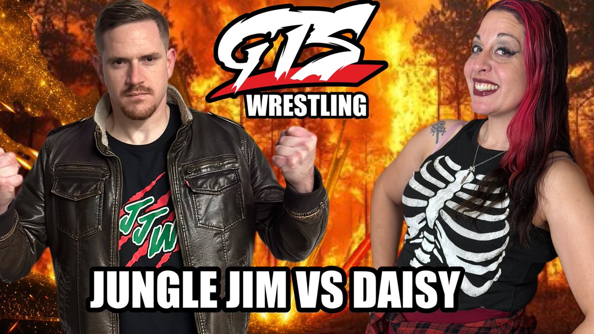GrimsToyShow's tweet photo. TONIGHT ON GTS Wrestling 
It’s the in ring debut of DAISY vs former GTS legendary YouTube champion Jungle Jim Wilder! And a shocking stipulation announced directly before the match!  
Tonight at 5:30 PM Eastern https://t.co/1c6Xtp0RFx