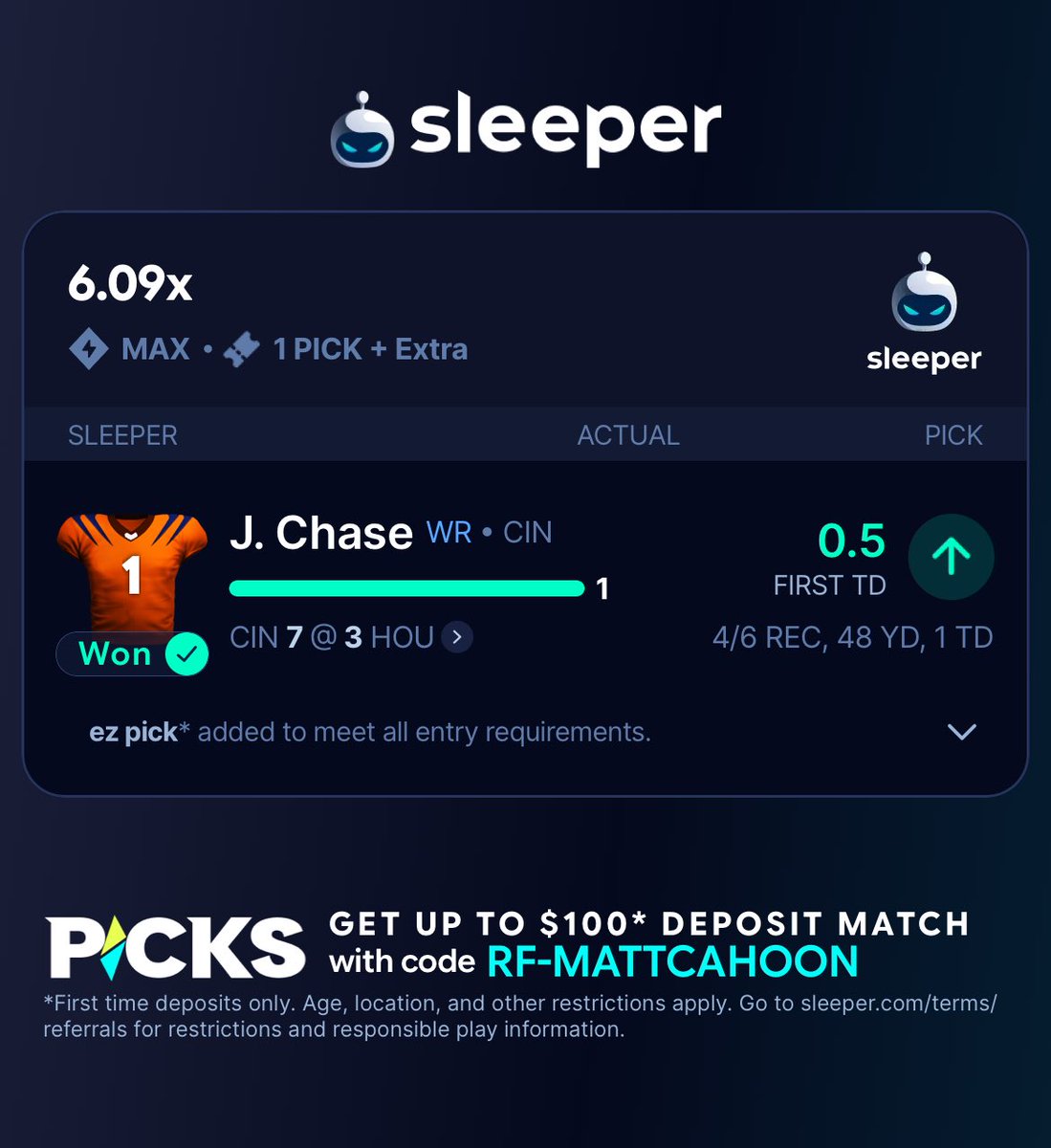 Mattcahoon's tweet photo. Three First TD’s in the morning slate! https://t.co/W4AsrW4NT5