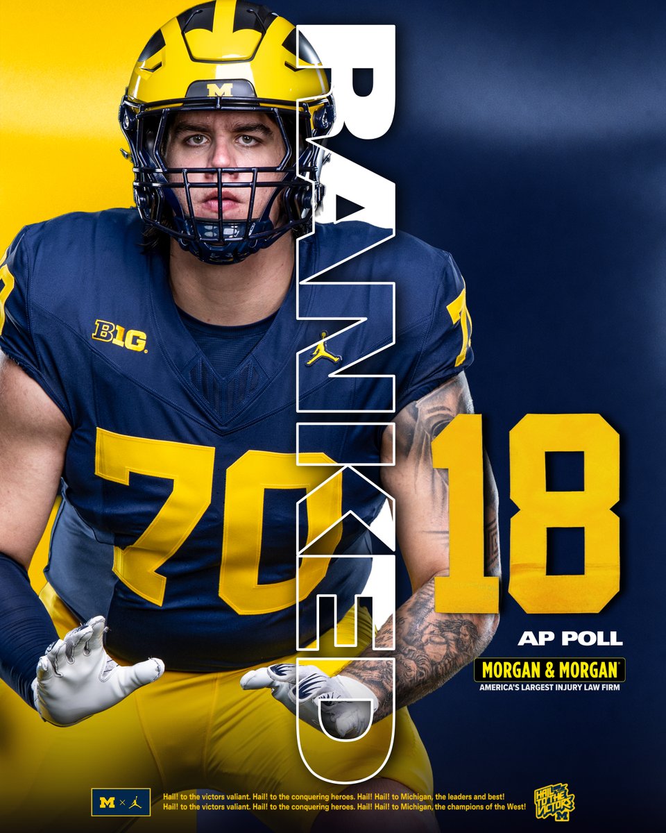 UMichFootball's tweet photo. 18th in both polls this week https://t.co/wYBumy9ViK