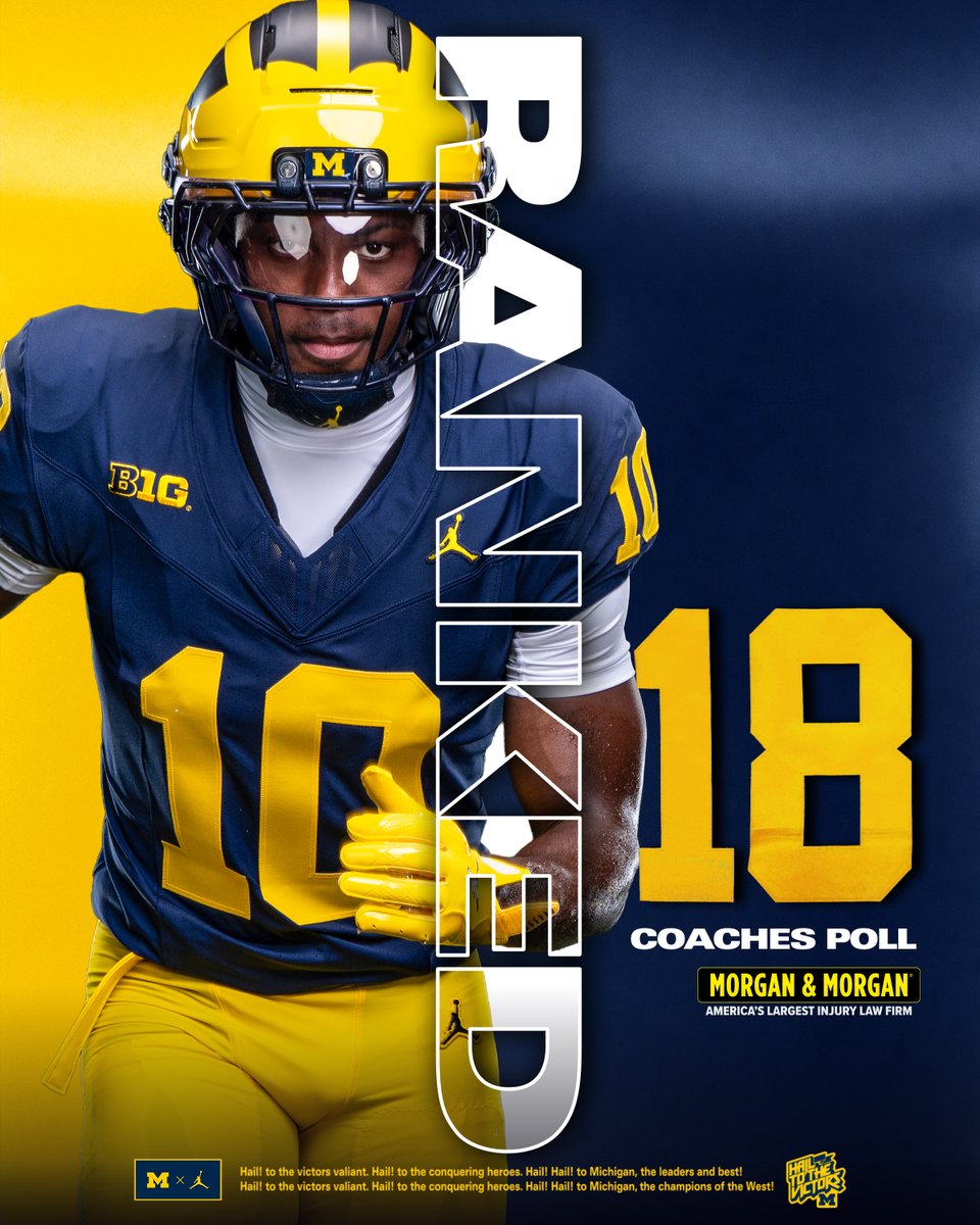UMichFootball's tweet photo. 18th in both polls this week https://t.co/wYBumy9ViK