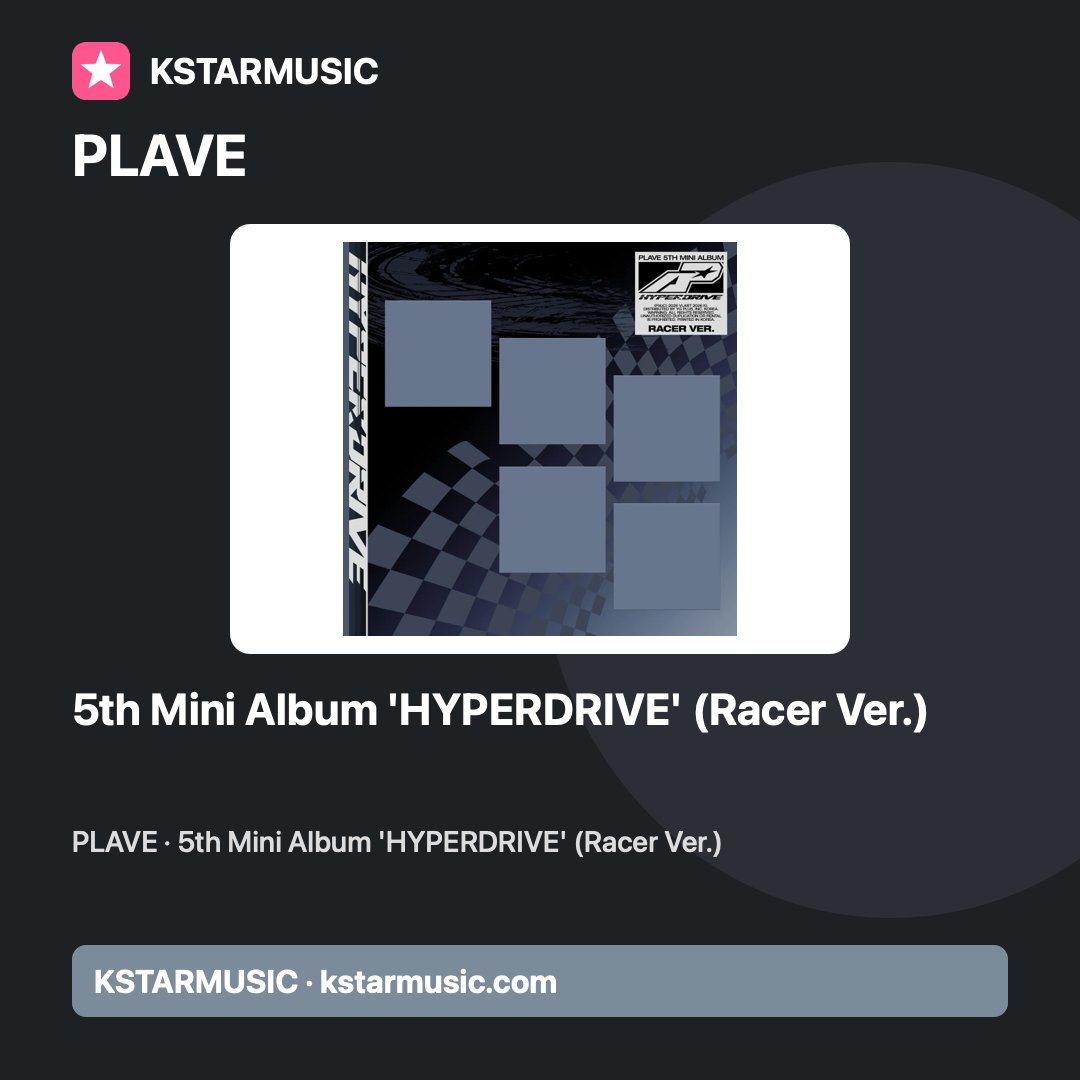 KSTARMUSICSHOP's tweet photo. PLAVE merilis mini album ke-5 'HYPERDRIVE' (Racer Ver.)! Setiap set berisi photocard acak 3 dari 57 untuk dikoleksi. Pre-order 8.900 KRW, ditutup 21 Sep 10.00 KST, rilis 13 Oktober.https://t.co/DRKZ1pnh5A #5thMiniAlbumHYPERDRIVE #KSTARMUSIC https://t.co/PBoYoOUG5S