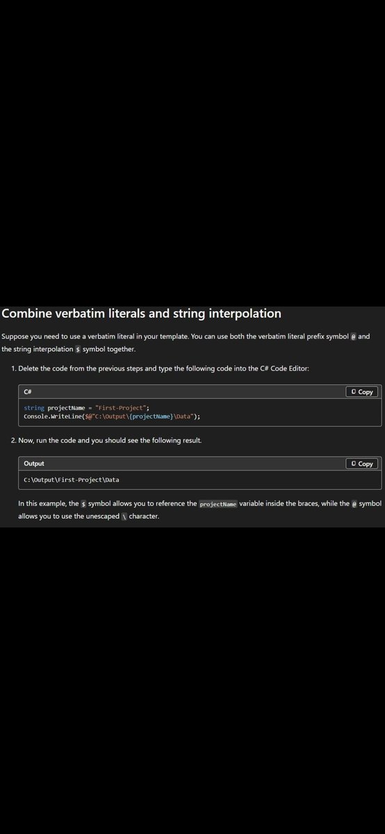 Dororo1425's tweet photo. Day 3 of #120daysPhoenixarc by @siamjuit

- learned   about string interpolation 
- in string and variable 
- in multiple  variable 
- avoiding intermediate  variable 
- in Verbatim https://t.co/2nwwo2rpyo