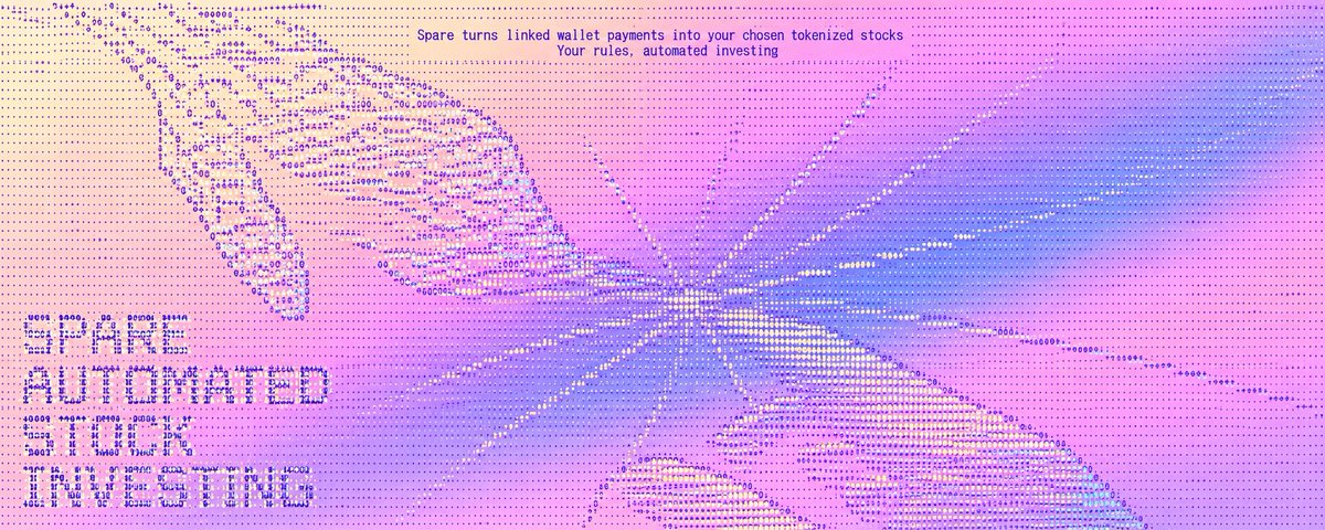 TrySpareRH's tweet photo. Wallet dust is only useless because nobody gave it a job.

SPARE catches the change left behind by linked wallet payments and sends it into the tokenized stocks you chose. 

Once you set the rule, leave it alone. It's set forever.

Coming to @RobinhoodApp 

#PONS https://t.co/IH5uzuzTs2