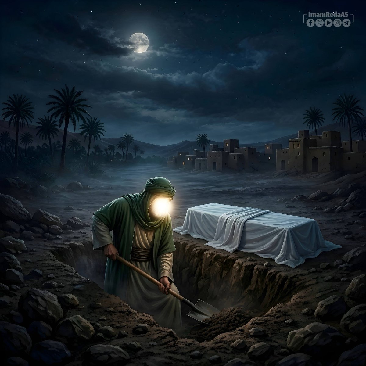 ImamRedaAS's tweet photo. قبرٌ خفيٌ عطره الأرزاءُ
صبغت ثراه مدامعٌ حمراءُ
يحكي ظلامة بنت خير الأنبيا
روح الحبيب وما جنى الأعداءُ 🍂 

🥀 بقلوبٍ حرّى وعيونٍ عبرى، نعزّي مقام الرسول الأعظم والعترة المطهرة ومولانا صاحب الزمان عليهم الصلاة والسلام، باستشهاد سيدة نساء العالمين السيدة فاطمة الزهراء عليها السلام (الرواية الأولى)، ونسأل الله تعالى أن يرزقنا في الدنيا خدمتها وزيارتها وفي الآخرة شفاعتها، إنه سميع الدعاء. 

#العتبة_الرضوية_المقدسة