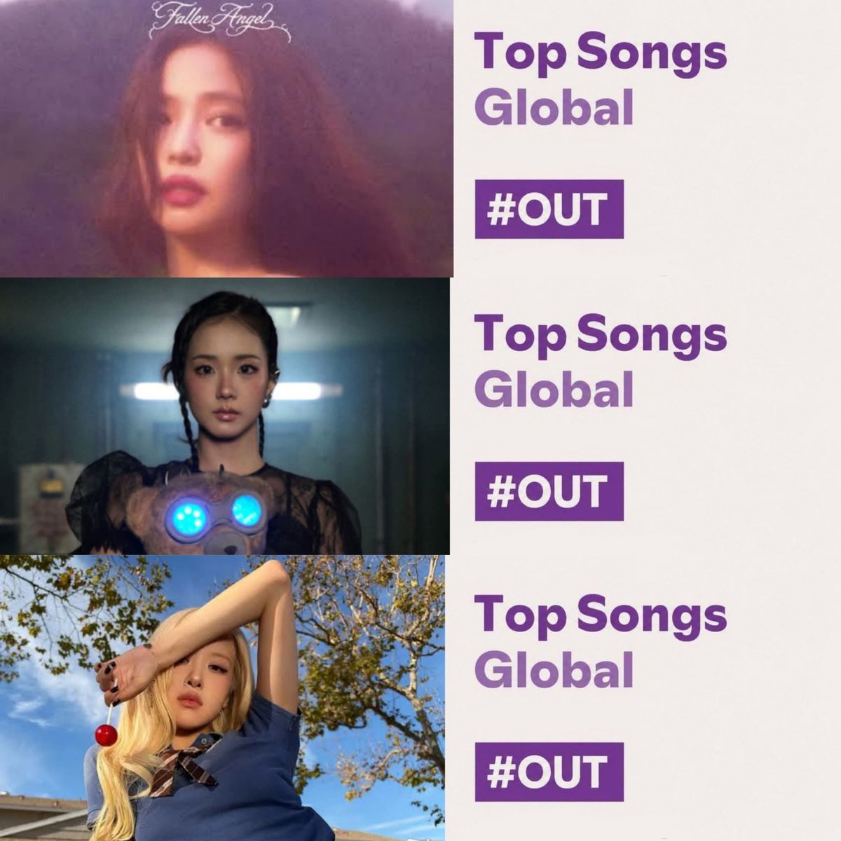 KFloopNet's tweet photo. 🚨 Blackpink officially enters their FLOP era after a perfect ALL-KILL #OUT and pulling less than 1M streams, both as a group and through their solo releases.

—Their popularity seems to have declined, with members going #OUT on Spotify and global charts. https://t.co/WBp4CMPJZV