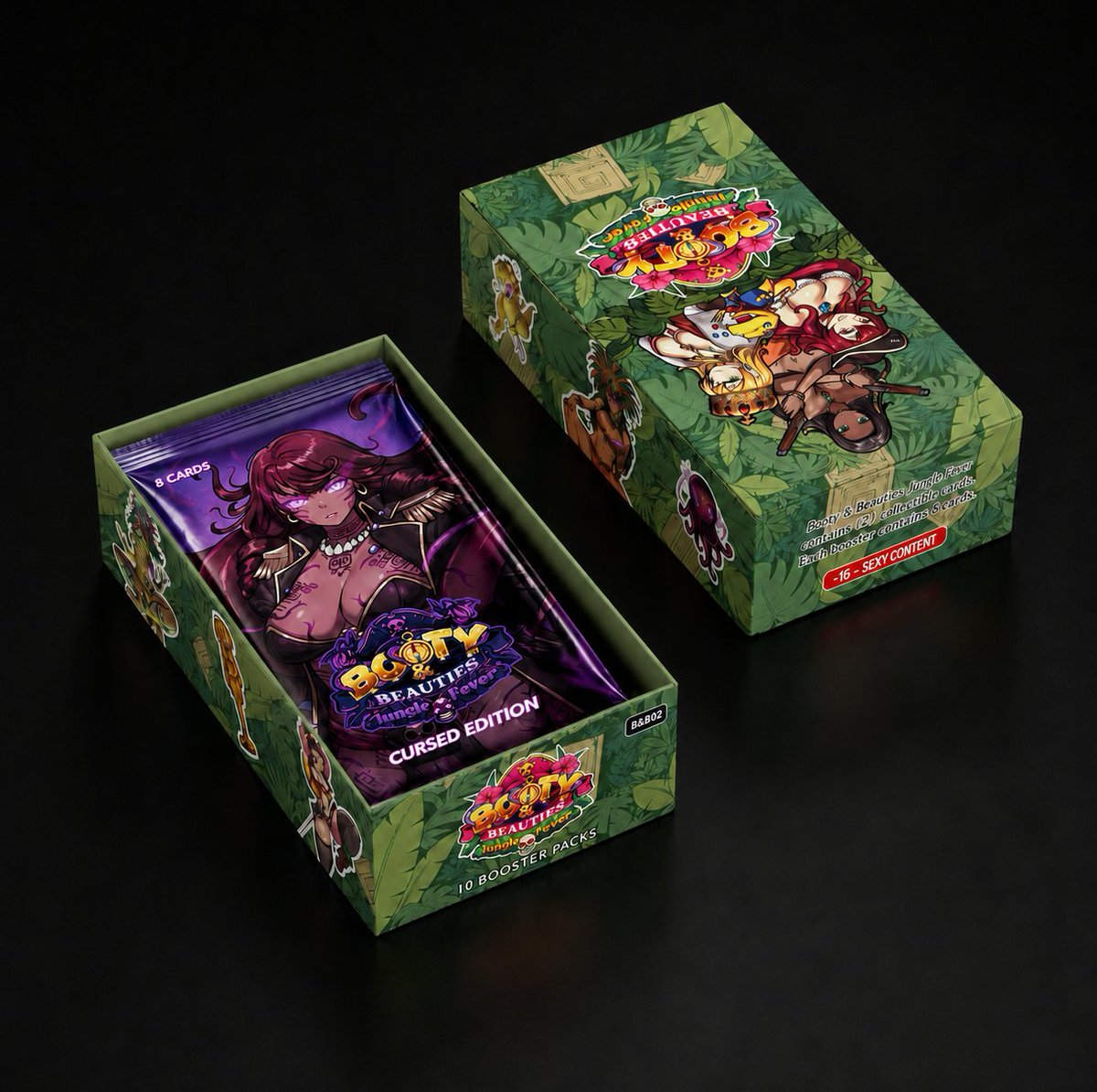 BootynBeauties's tweet photo. You unlocked the 11th Cursed Booster! 💜Every Jungle Fever display will now include a box topper containing 8 non-duplicate Cursed cards, with one guaranteed crew captain—and a chance to pull a captain numbered /50!Thank you for your incredible support! 
https://t.co/t81eAKhPGM https://t.co/3bRFGGeeSe
