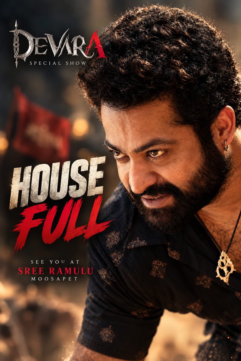 MIYAPURNTRFANS's tweet photo. Roaring Response 🥵🥵
House Full  for Devara 2yrs Spl show at Sree Ramulu 7:45AM
Moosapet 🤩

#2YearsOfDevara
#ManOfMassesNTR
#Devara
#DevaraMovie https://t.co/L03eMlRUNY
