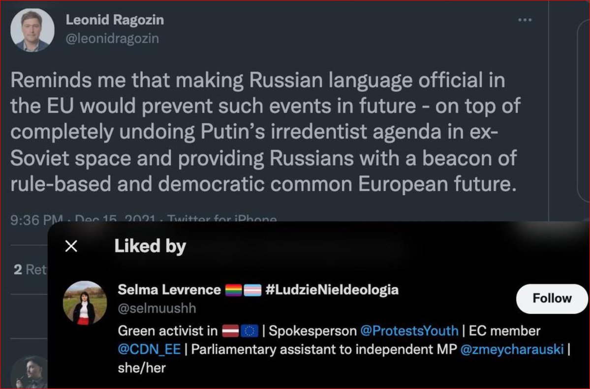 IvetaBuike's tweet photo. Ja nu kāds jau ir piemirsis, ka PROG deputāta kandidāte Selma Teodora Levrence, pazīstama, kā Selma vai Selmūš, vēlas, lai viena no ES oficiālajām valodām būtu krievu, tad te atgādinu jums šo faktu.
Jāpagaida, gan jau PROG gribēs arī arābu, kā oficiālo valodu. Nebrīnītos. https://t.co/nZHzQ1gMzL
