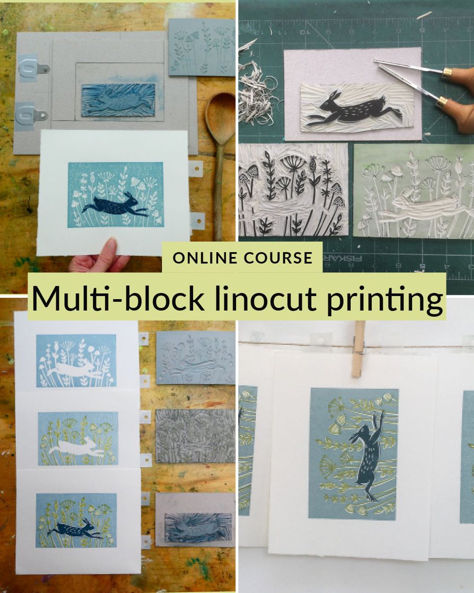 Design_York's tweet photo. It’s always lovely to come back from a holiday to glowing reviews of my online courses. Erin joined my How to make a multi-block #linocut print all the way from New Zealand! 🥰
#LinoPrinting #Printmaking #Multiblockprint https://t.co/pgQsKAG2H3