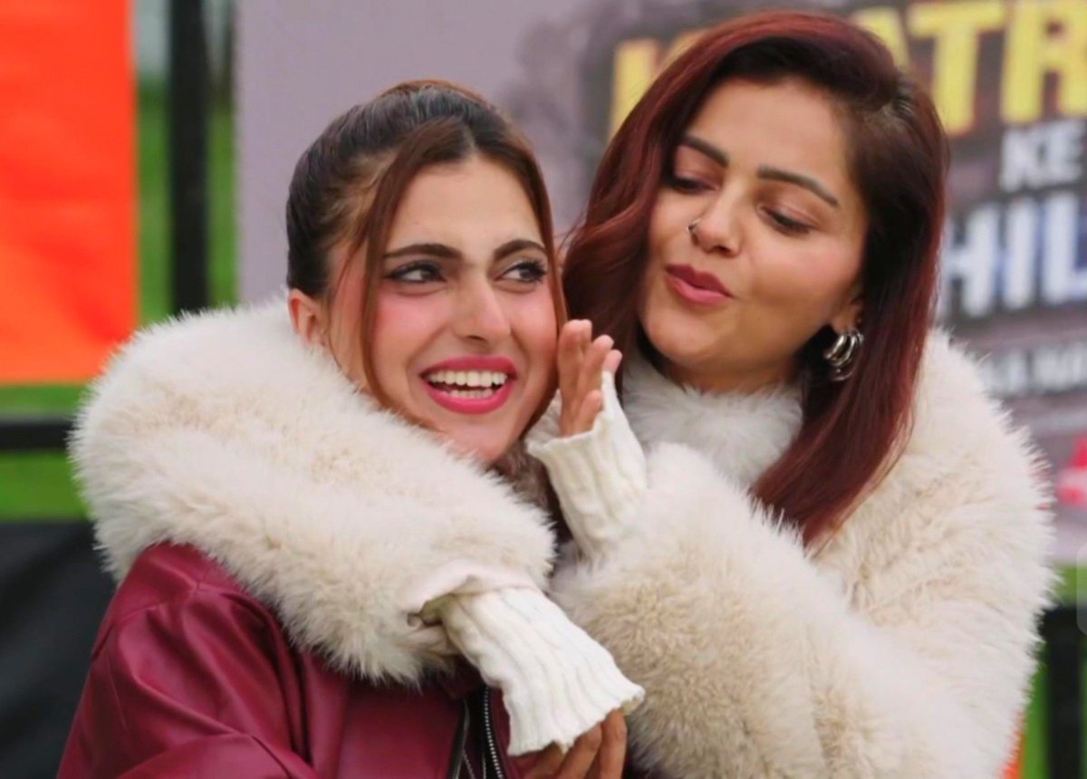 Pagluuuuuuuu's tweet photo. Idk why, but there’s something so heartwarming about these two’s friendship.🥹❤️

#FarrhanaBhatt #RubinaDilaik 
@Farrhana_bhatt #KKK15
#khatronkekhiladi15 
#FarrhanaRebellions https://t.co/k9QITtPM3f