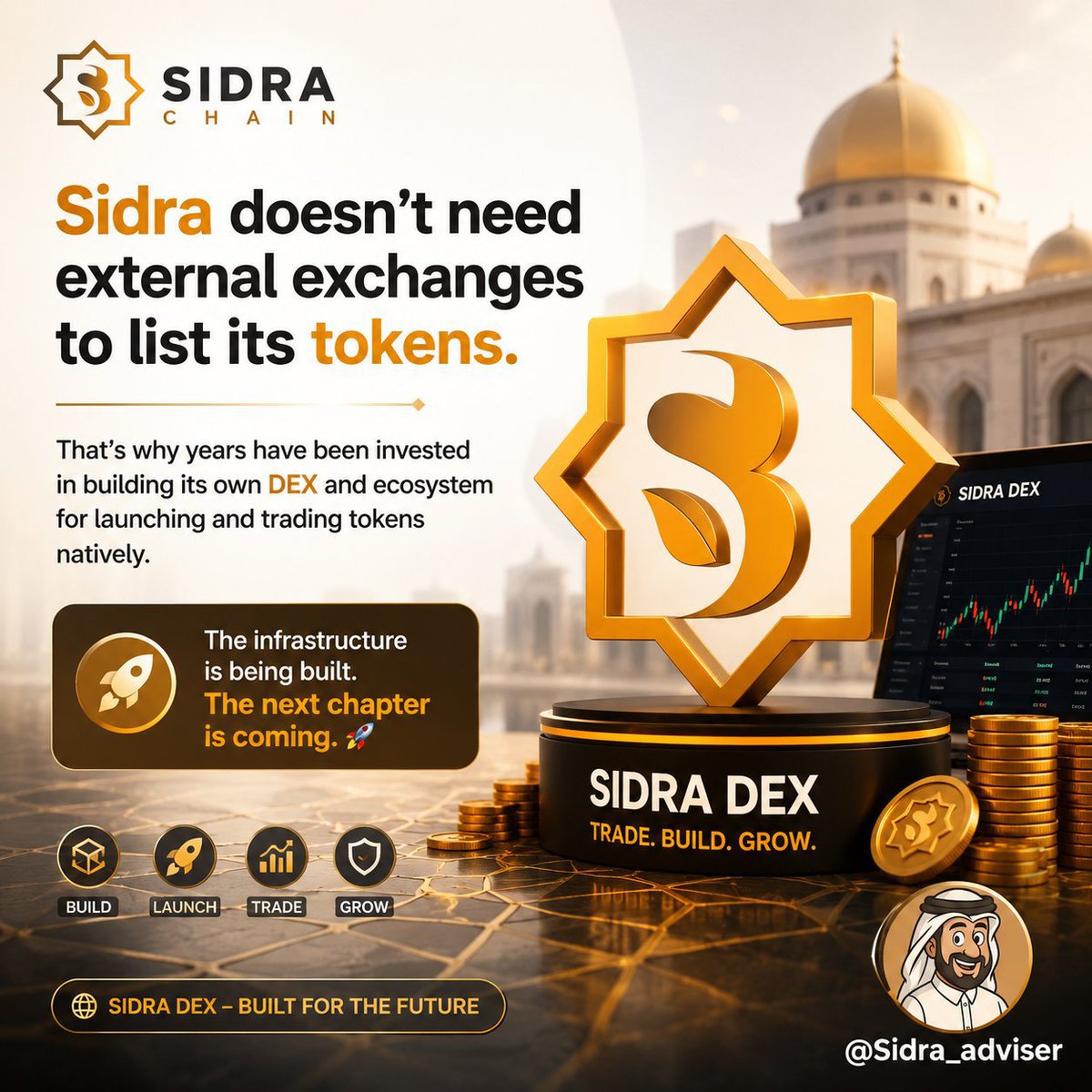 murat_burak21's tweet photo. We don’t need to depend on external exchanges to list our tokens. 🚀

That’s why we’ve spent years investing in building our own DEX and ecosystem for launching and trading tokens natively.

The infrastructure is being built The next chapter is coming. 👀🔥@ https://t.co/vH3kTrrKgO
@sidrachain https://t.co/Bk3kvRzhQj
#SidraChain #SidraDEX #sda #blockchain