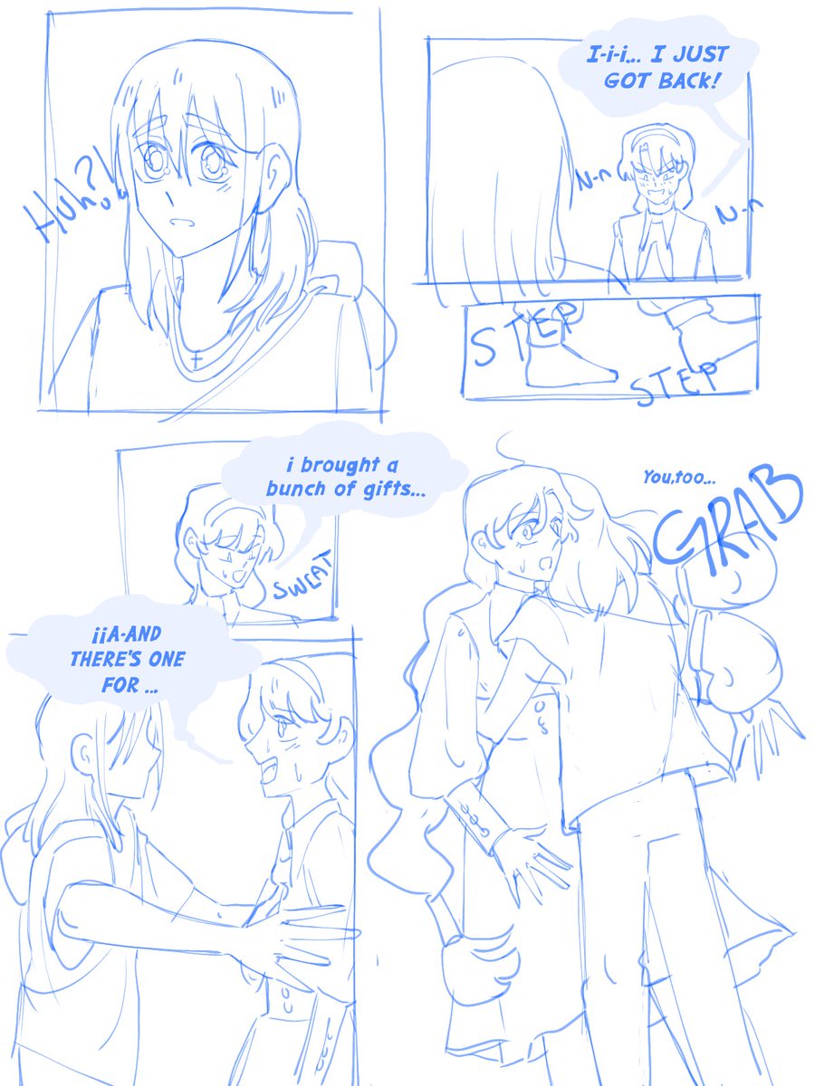 _Tukeke_'s tweet photo. Don’t worry, I knew this was gonna happen, so I made a little LaraMari reunion comic 🐟🥊 (1/2). I know, I left out some details. Sorry about that, I was in a hurry when I made it. #さよならララ #sayonaralara https://t.co/c9hX25pOuc