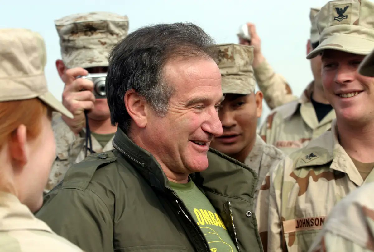 PimpMasterYoda1's tweet photo. @DeptofWar WW2 Vets: "I remember Bob Hope entertaining us!"

Desert Storm Vets: "Robin Williams was great!"

2026: "There was that time the fake boxer and dude that opens Pokemon packs on stream came to tell us to fight for Israel." https://t.co/HHulkSFjIB