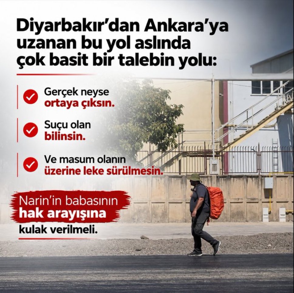 SevenYusa's tweet photo. Hatadan dönmek erdemdir. Kınayıcının kınamasından korkmamalı. İnsanların adalete inancının kalmadığı bir dönemde bu acılı babanın yürüyüşü, inşâAllah içimizdeki umutları boşa çıkarmaz. 

#NariniçinAdaletYolu https://t.co/iS2QAcraXp