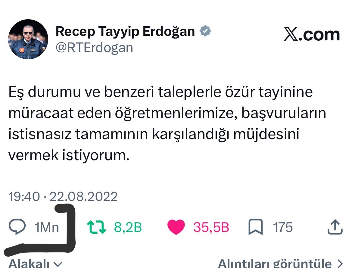 alabakkk's tweet photo. @ErcanSeki @tgrthabertv @ErcanSeki Sayın Ercan Seki, Cumhurbaşkanımızla bir aradayken il emri bekleyen mazeret grubu öğretmenlerinin #ilemri talebi için attığı 1 milyon tweeti kendisine iletmenizi rica ediyoruz.. 
Sesimizi Cumhurbaşkanımıza duyurmanıza ihtiyacımız var. 🙏 https://t.co/UHK0F3Pxgi