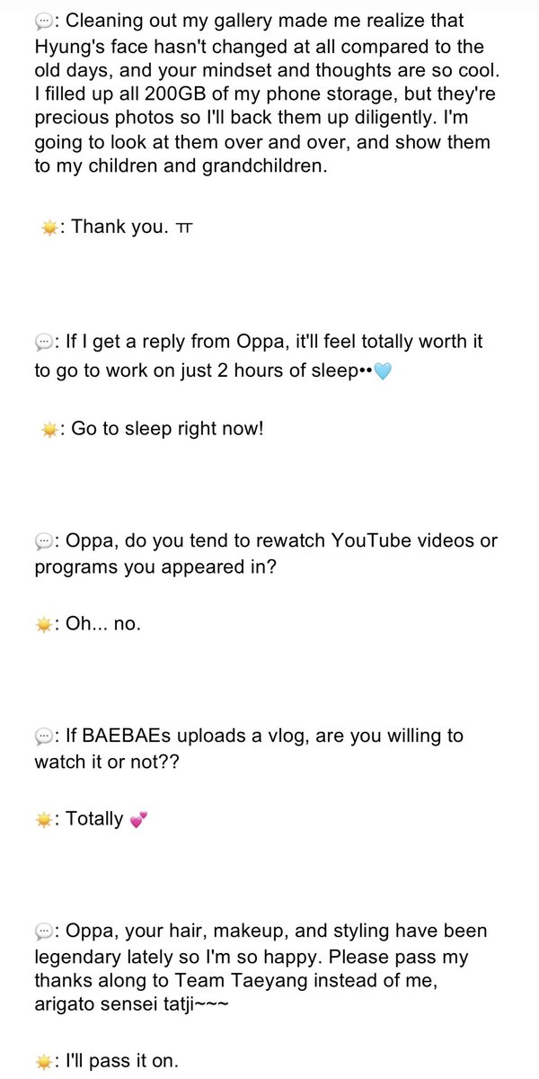 seungt0phyun's tweet photo. 260920 | TAEYANG Translation
30-minutes conversation with fans 💛

#TAEYANG #태양 #동영배 #SOL https://t.co/1vsdwY4ZRw