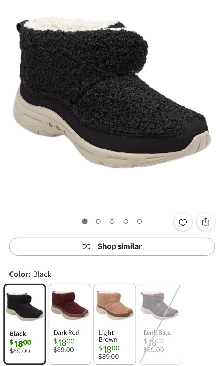 glitchtoriches's tweet photo. $89 BOOTIES DROPPED TO JUST $18?! 

Easy Spirit Trippin Cozy Booties ONLY $18

Regularly $89! You’re saving $71!

https://t.co/tzNY3GvfV9

Black, Dark Red &amp; Light Brown are all showing at $18! 

At $18 instead of $89, I wouldn’t expect the good sizes to hang around. #ad https://t.co/gyLThqZTC6