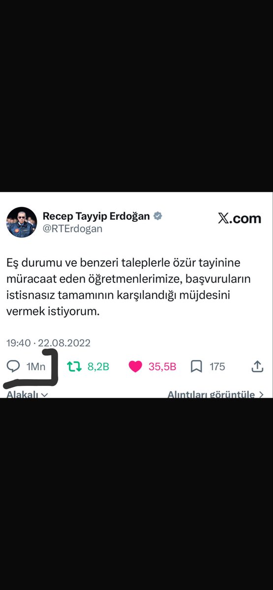 HOgretmen16481's tweet photo. @ErcanSeki @tgrthabertv @ErcanSeki Sayın Ercan Seki, Cumhurbaşkanımızla bir aradayken il emri bekleyen mazeret grubu öğretmenlerinin #ilemri talebi için attığı 1 milyon tweeti kendisine iletmenizi rica ediyoruz. Sesimizi Cumhurbaşkanımıza duyurmanıza ihtiyacımız var. 🙏 https://t.co/K436ZlyJ1l