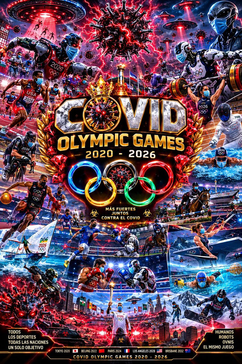 TrillionsXClub's tweet photo. 🛸COVID OLYMPIC GAMES🛸
😷WEAR A MASK NOW😷
☠️❌COVID IS NOT OVER❌☠️

The competition between humans and machines is real, and the use of biological weapons to kill people will make that competition even more intense.

#Covid #Covid19 $COVID #OlympicGames #Ufo #Viral #Youtube https://t.co/xCTFezh4C7