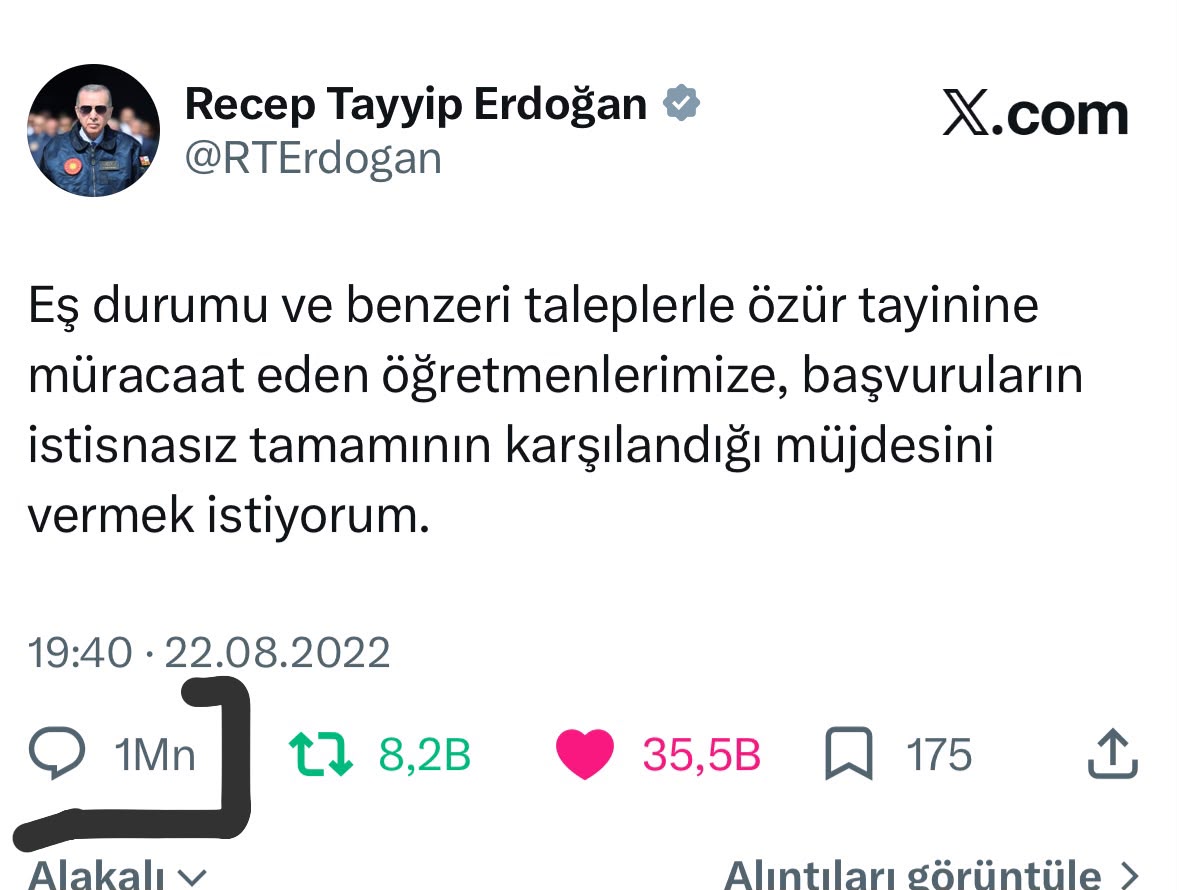 balc_teacher's tweet photo. @ErcanSeki @tgrthabertv @ErcanSeki
Sayın Ercan Seki, Cumhurbaşkanımızla bir aradayken 2023 Eylül öğretmenlerinin #ilemri talebi için attığı 1 milyon tweeti kendisine iletmenizi rica ediyoruz. Sesimizi Cumhurbaşkanımıza duyurmanıza ihtiyacımız var. 🙏 1 https://t.co/x0sRFlCAfJ