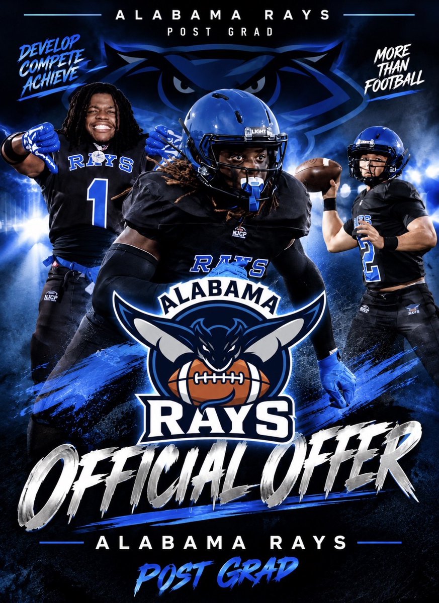 drewtysk's tweet photo. Blessed to receive an offer from Alabama Rays!!

Thank you to @TheRedZoneCoach and the entire Alabama Rays staff for believing in me and giving me this opportunity. I’m excited to build this relationship and see what the future holds!

#AGTG #GoRays #Recruiting #LongSnapper https://t.co/Wb2X76PMmm