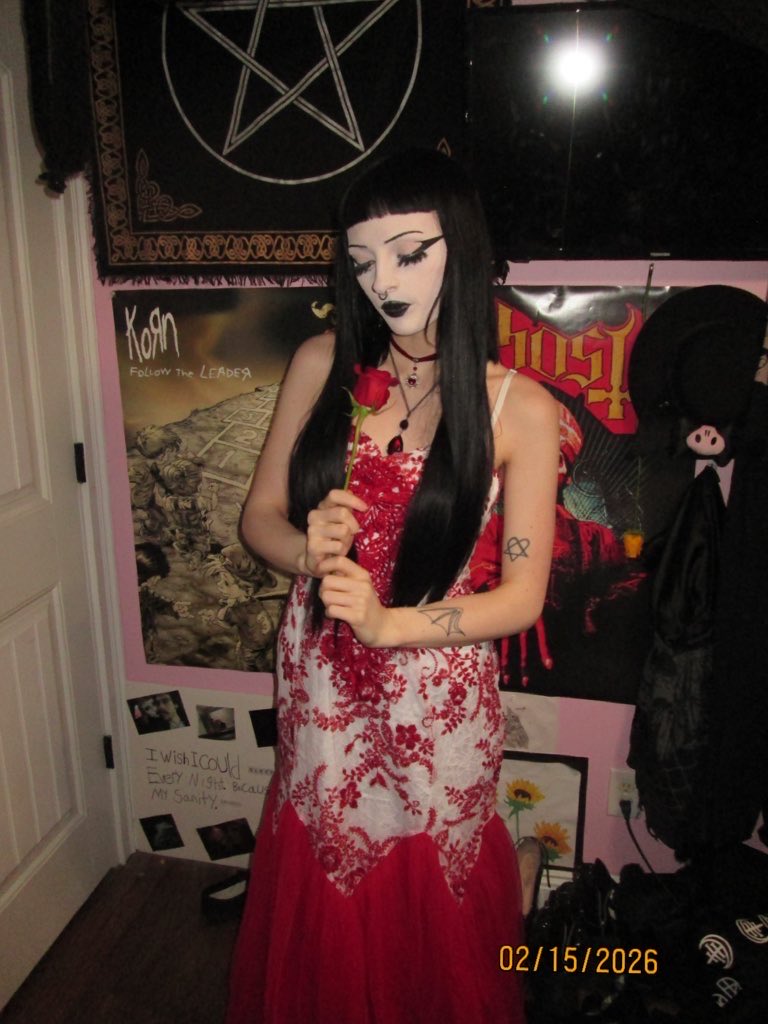 kayofkrows666's tweet photo. my beautiful little vampire dress, i wish it was socially acceptable to like wear this to walmart guys💔🖤
#goth #fashion #dress https://t.co/68BSjcxf57