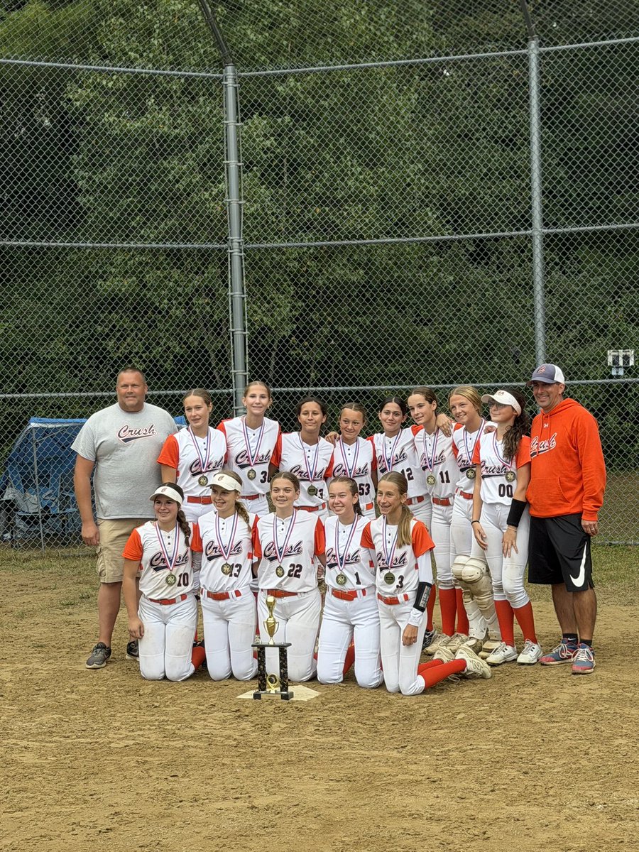 HeidiR2030's tweet photo. Just finished the first fall tournament with the new team! I pitched 10 1/3 innings, giving up 6 hits and 4 earned runs. Looking forward to many more seasons with this team!🧡💙🥎 #crushingit @PCNHCoach @JohnBurnham32 @CrushGoldNH @CrushPremierNH https://t.co/NJvpRV1VZt
