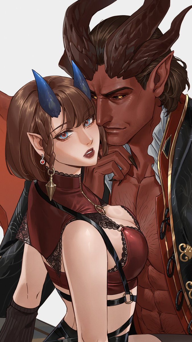 Crovius_'s tweet photo. Raphael x Tav OC 
Personal indulgement art 🥀

#BaldursGate3 #BG3 https://t.co/MZDedVntm2