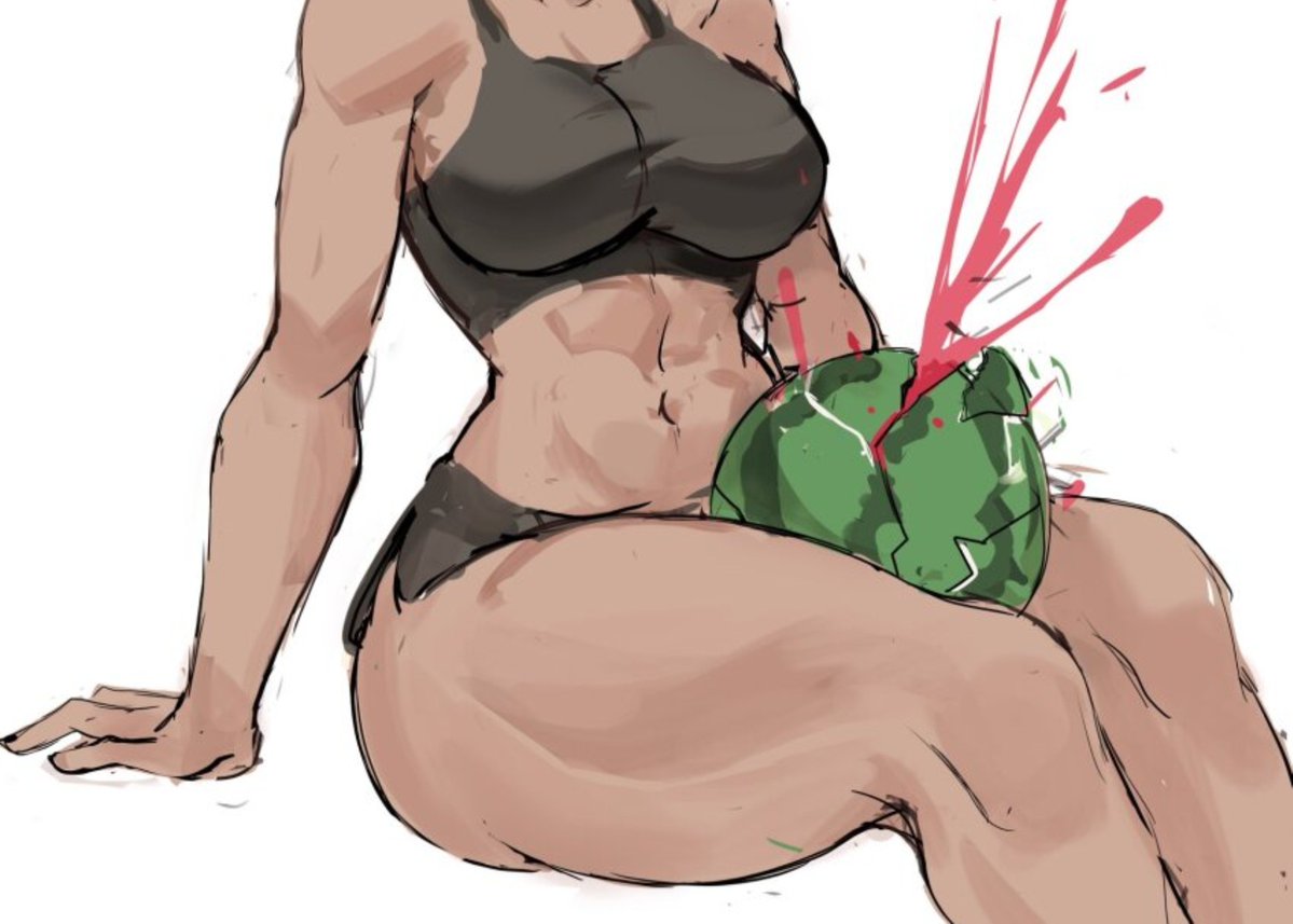 TRIBEBLADE's tweet photo. ⠀

    To crush !? Well . . . Kat cannot let opportuni be waste !! ❞

Thus , she took the melon and put it in between her thighs and . . . CRUSH ‼️

⠀ https://t.co/V4vaOvSOIE