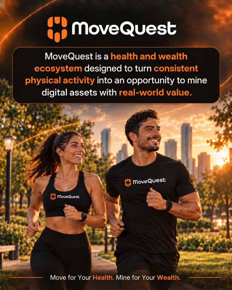 MoveQuestMQT's tweet photo. Your movement already has value. MoveQuest gives it another way to matter. 🏃‍♀️🏃‍♂️

Most of us know that staying active is important. The real challenge is staying consistent.

That’s where MoveQuest comes in.

MoveQuest is a health and wealth ecosystem designed to turn consistent physical activity into an opportunity to mine digital assets with real-world value.

Walk. Run. Work out. Stay active. Build consistency.
Your everyday movement can become part of something bigger.
🔥 Move for Your Health. Mine for Your Wealth.

Ready to discover what MoveQuest is all about?

👉 https://t.co/xAPCj9InK9

#MoveQuest #MoveForYourHealth #MineForYourWealth #PhysicalActivity #Consistency #HealthAndWealth #DigitalAssets #MoveMineThrive #FitnessMotivation #ProofOfPhysicalActivity