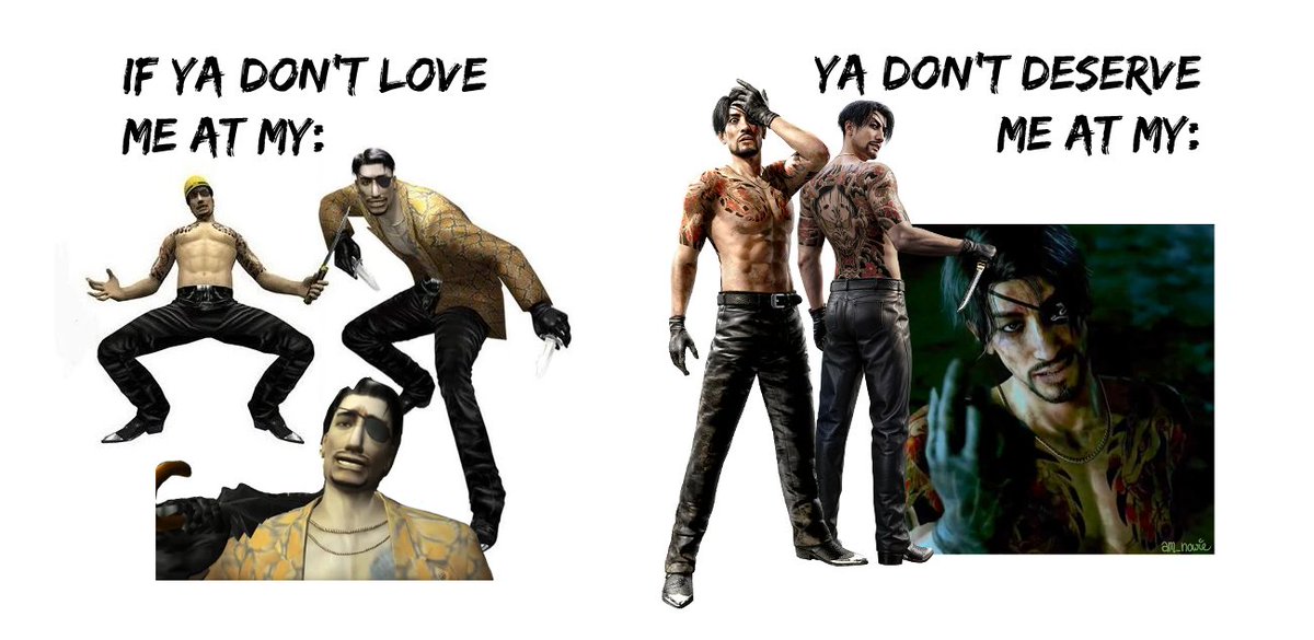 am_howie's tweet photo. Made a Majima version of this meme✨

#majimagoro #真島吾朗 #龍が如く #majima https://t.co/96Sqify2Tn