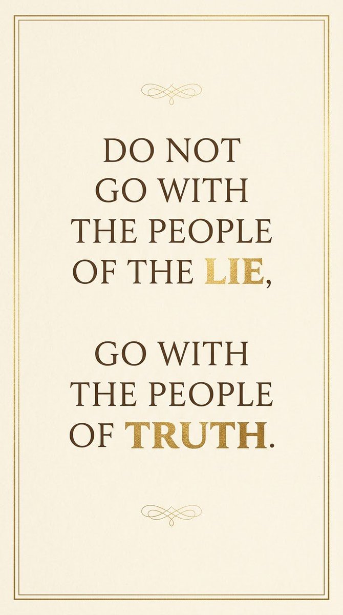 palmamingozzi's tweet photo. #IntegrityFirst #CharacterMatters #StayTrue #AuthenticConnections #Discernment
The company of truth will always outlast the comfort of a lie. https://t.co/fxVJvkSnGX