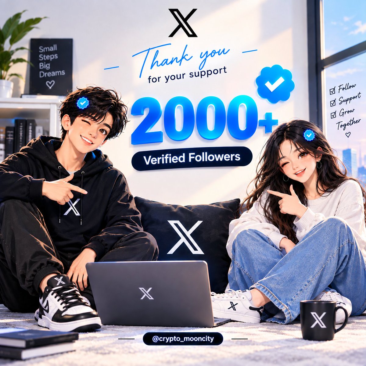crypto_mooncity's tweet photo. If you need 2K+ verified followers ⚡

Drop “GO” below 💬

Let’s move your page toward 2K! 🔥 https://t.co/Y2yy8Egvi5