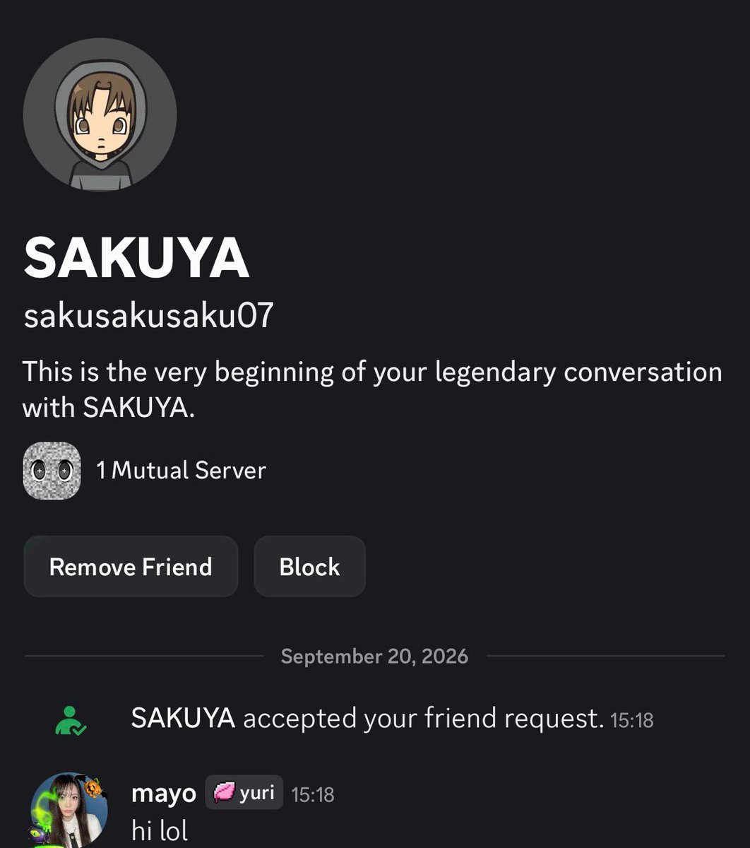 sakuyluv's tweet photo. SAKUYA ACCEPTED MY FRIEND REQUEST??????? https://t.co/x5lMFGXOIQ