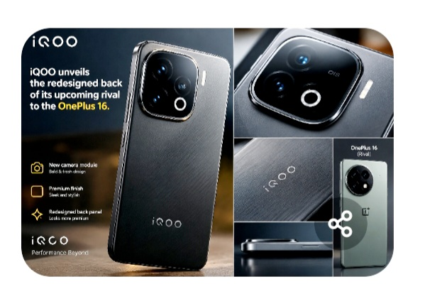 superTe83248915's tweet photo. iQOO has unveiled the redesigned back of its upcoming rival to the OnePlus 16. https://t.co/gQAO8wDeht https://t.co/xqeD8KoWn5