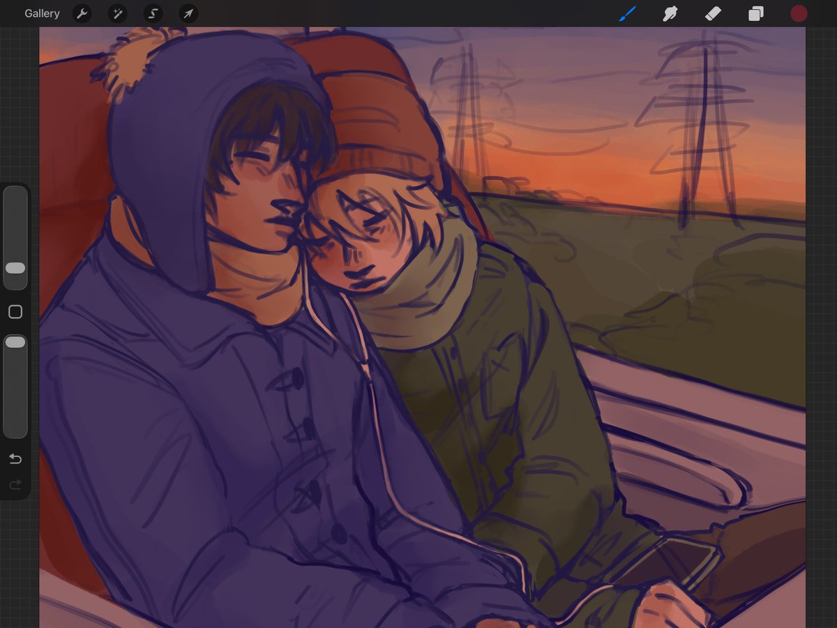 strawberbfish's tweet photo. me when its time to draw gay people sleeping in public transport https://t.co/PTl7lAyfjU
