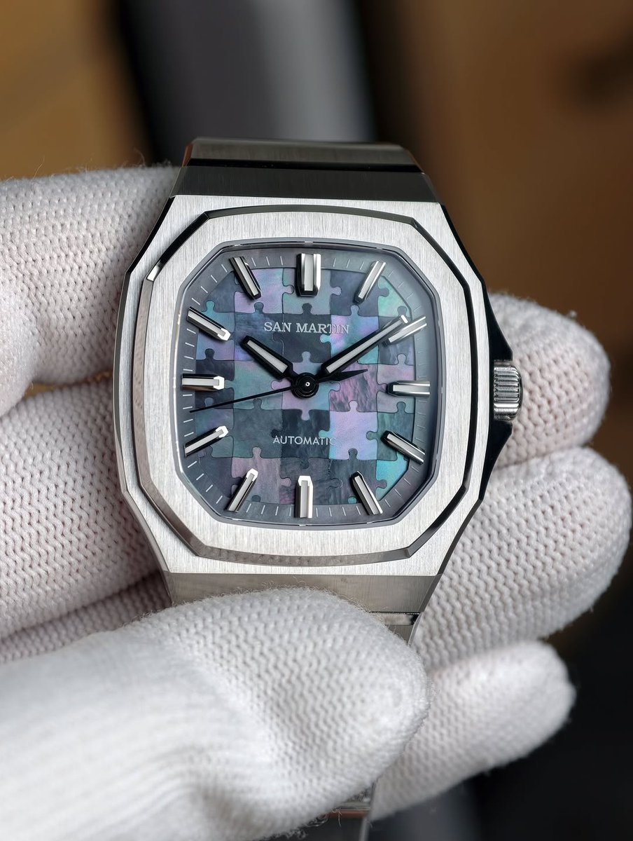 mascdaily's tweet photo. San Martin SN0129-G / Automatic Puzzle Mother of Pearl Dial https://t.co/ul6wxKFovf