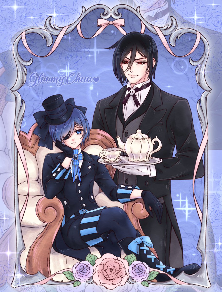 Gloomy_Chuu's tweet photo. Sebastian and Ciel  🫖 https://t.co/FmB0XbmFlv