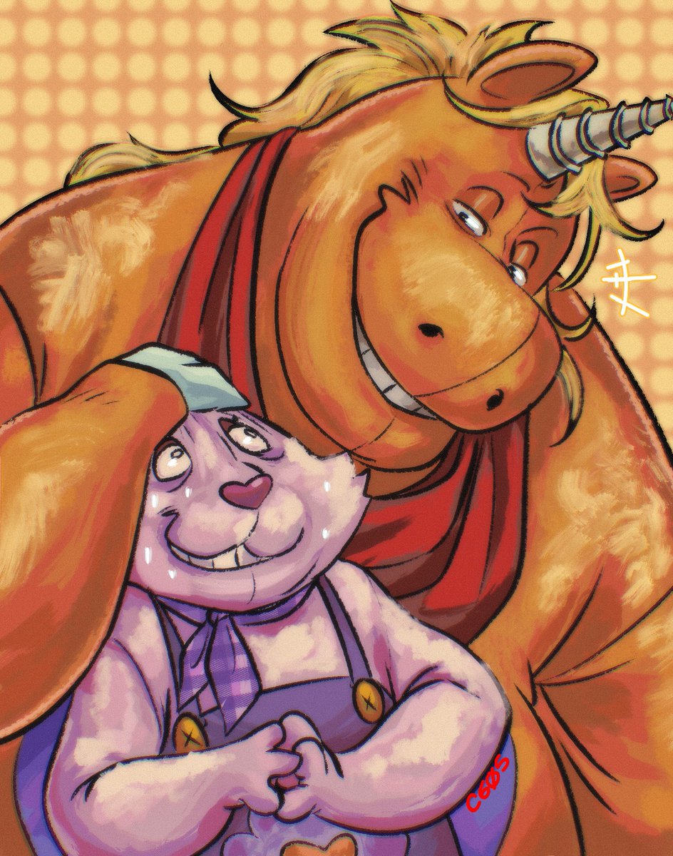 cageyshick's tweet photo. "Remember to smile Betty Bunny!" 

"O-of course Buddy!.."

#Buddy2026 #Buddytheunicorn #Buddy #Bettybunny #Fanart https://t.co/KkIu4tDbB7