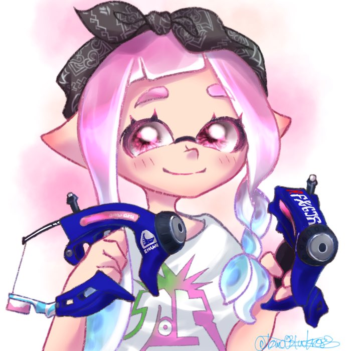 blue_over_kill's tweet photo. ポストイメージからやわらかタッチが似合うと思いながら描きました😊
もあさん！もらってくださいませ🙌🏻描かせてくれてありがとうございました✨お時間合えば遊びましょう〜😊☘️

#スプラトゥーン #Splatoon3 #イカガール #スパッタリー #イラスト https://t.co/a5GiZMcJG3